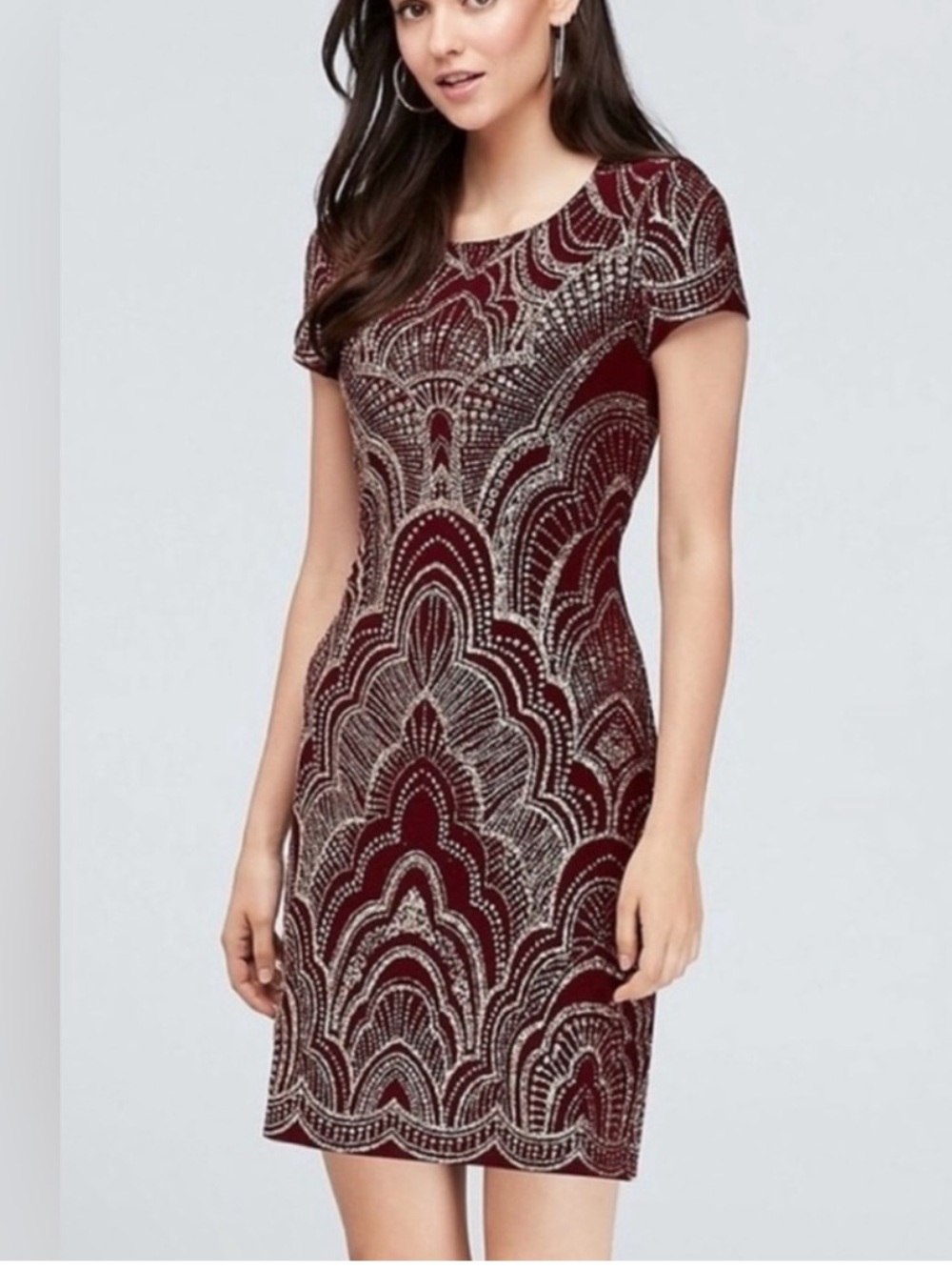 EUC Jump Apparel Black Rose Gold Glitter Print Cap Sleeve Mini Dress